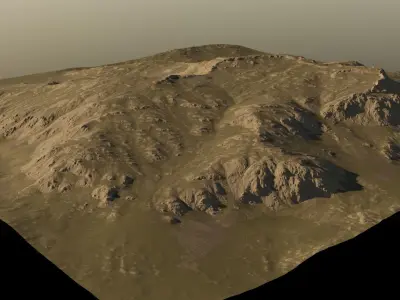 Eroded desert rocky mountain 3D model