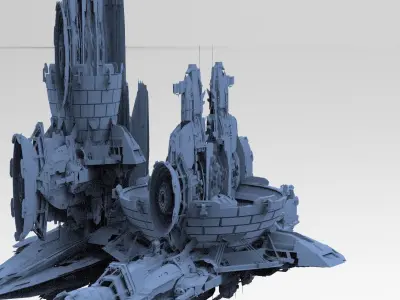 Halo Forerunner Inspired 3 Energy buildings 3D model