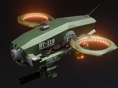 BT-119 Tactical Sci-Fi Drone  Game-Ready 3D Model Low-poly 3D model