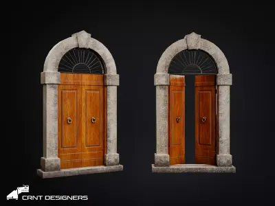 Italian Arch Door Low-poly 3D model