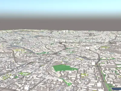 Moscow Russia 30x30km City Map 3D model