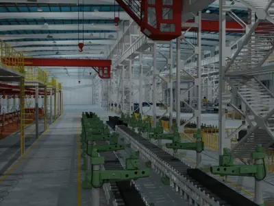 Factory Interrior Scene  3D model