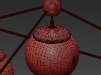 Modo chandelier 10 globes bronze smoke von Roll Hill 3D model