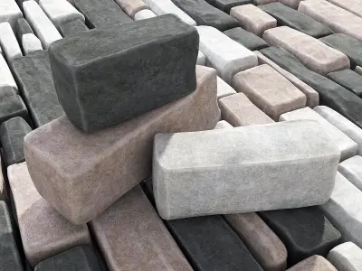 Paving old brick 3D model