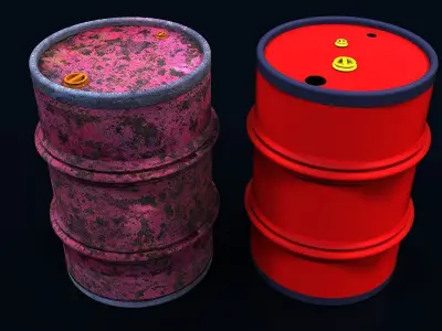 55 gallon barrel close top Free 3D model