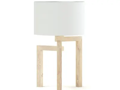 Wooden Table Lamp 3D Model 3D model