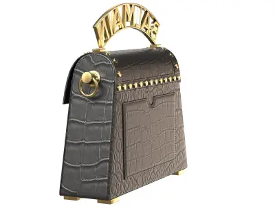 Balmain B-Buzz Dynasty Small Bag Black Crocodile  Low-poly 3D model