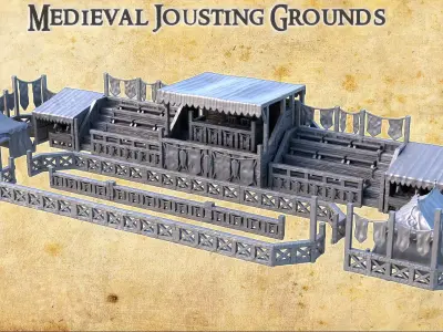 Medieval Jousting Grounds Tabletop Terrain 28 MM 3D print model