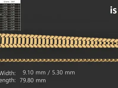 MEN WOMEN LINK CHAIN BRACELET LIGHT WEIGHT 110 PIECE  3D print model