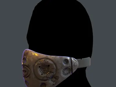 Gas mask helmet 3d model scifi Low-poly Low-poly 3D model
