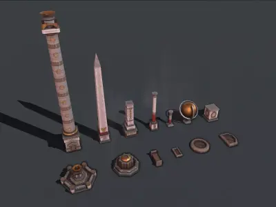 Roman greek Monument Low-poly 3D model