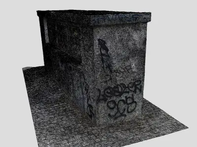 Graffiti Covered Electrical Box 3D model