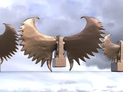 Egyptian Sun Statue 3 designs 3D model