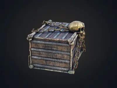 Skull box Low-poly 3D model