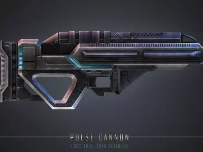 Pulse Cannon  Low-poly 3D model