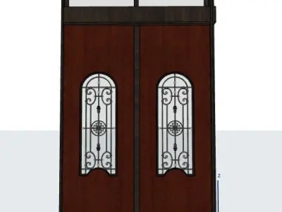 Old decorative door Low-poly 3D model