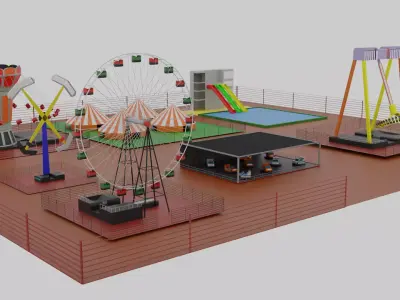 Amusement Park Low-poly 3D model