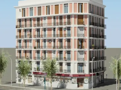 Building apartment in city 3D model