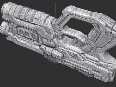 Cryohelix gun Low-poly 3D model