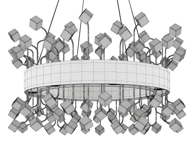 Royalton Round Color Crystal Chandelier Low-poly 3D model
