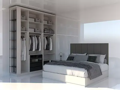 Shadow line Elegance Bed Set - Smart light 3D model