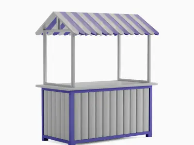 Food Stand 03 Low-poly 3D model