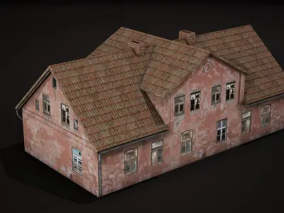 Abandoned house Low-poly 3D model get
