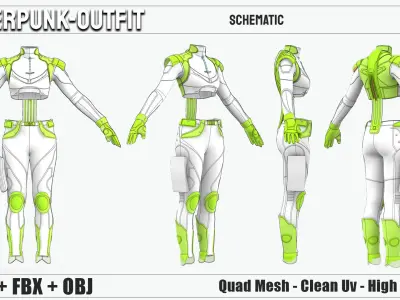 Cyberpunk Outfit   Num 01 3D model