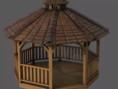 Garden Gazebo 2 Low-poly 3D model