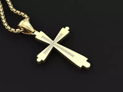 High Cross Pendant Light Gold 18K 3CP005 3D print model