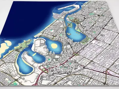 Cityscape Dubai Sharjah UAE  3D model