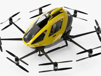  Urban Air Mobility Drone Vehicle Yellow 