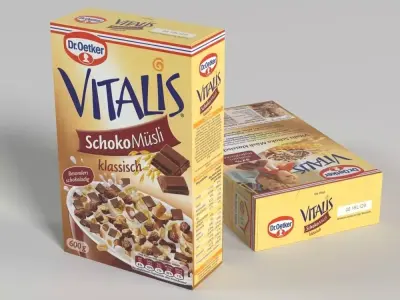 Breakfast Cereal Box 3D model