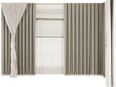 Silk and Cotton Curtain Low-poly 3D model