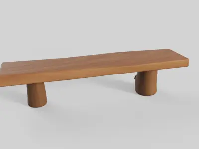 Cartoon Bench 8 Low-poly 3D model