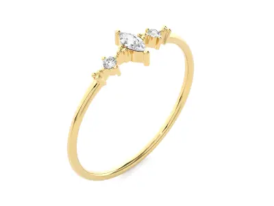 Light Minimalist Diamond Ring 3D print model