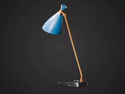 Teal Blue Diablo Table Lamp Low-poly 3D model