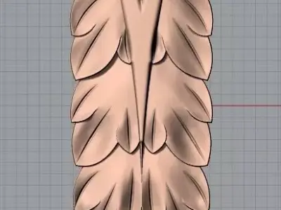 Door Post flower 3D STL Model for CNC Router Carving E963 3D model