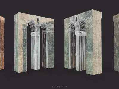 Medieval Arc Bridge Low-poly 3D model