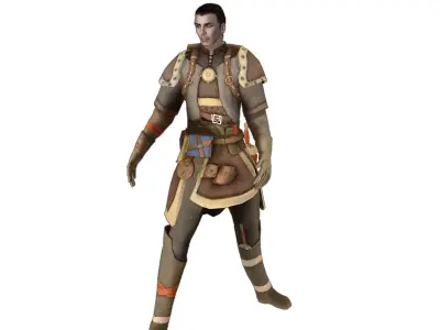 Medieval Human Ranger Warrior Explorer Outfit Low-poly 3D model
