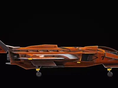 Jet Fighter - Space Aircraft 4K Textures  Low-poly 3D model