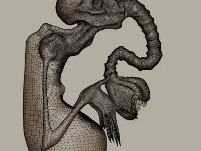 Alien3D HIGH POLY skeleton 3D model