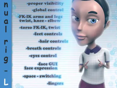 Leo Rigged Low-poly 3D model