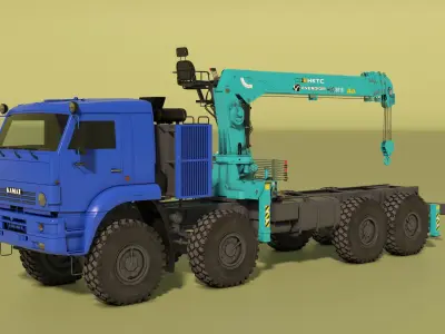  Hyundai HLC 8016 Crane Equipment on Kamaz Truck Rigged 