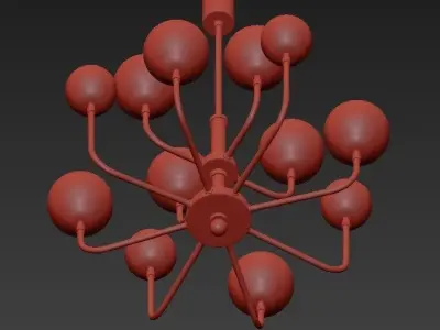 MULTIFORME chandelier with balls hanging from it 3D model