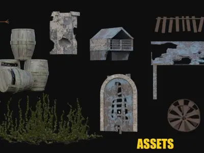post apocalyptic medieval house model  3D model