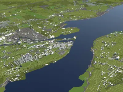 Quebec Canada 50x50km 3D City Map 3D model