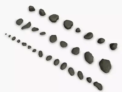 Assorted Rocks - Grey Low-poly 3D model