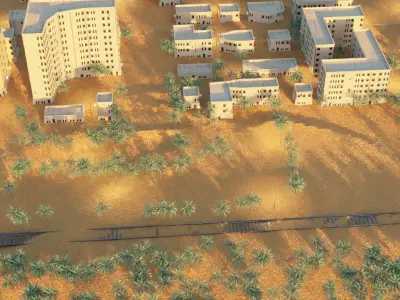 Abandoned city in the desert 3D model