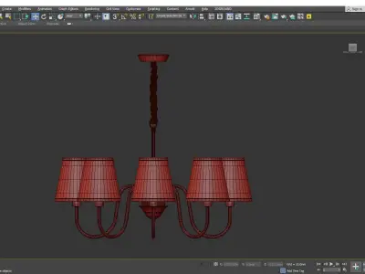 Cone Chandelier Light Fixture Low-poly 3D model